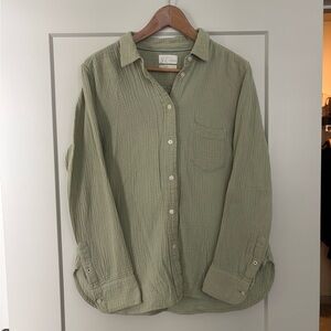 J. Crew Sage Green Cotton Button Down